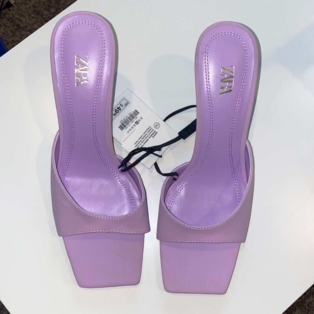 Zara purple heeled sandals